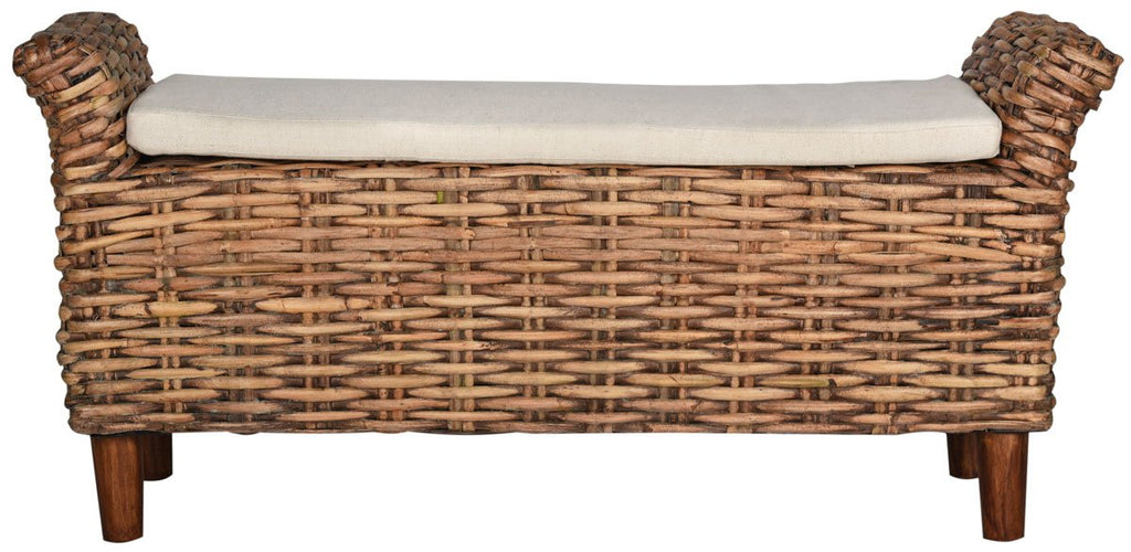 Safavieh Home Collection Palermo Brown and Eggshell Bench